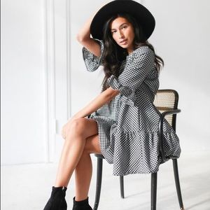 Emma Knudsen Maxwell Mini Ruffle Dress in Gingham